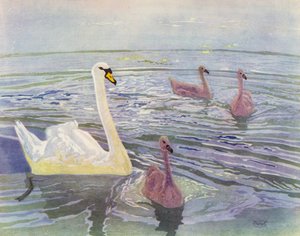 Hattyú és Cygnets (színes litó)