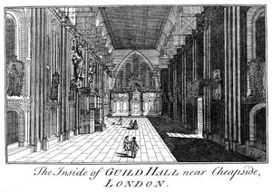 The Inside of Guild Hall Cheapside közelében, London, 1886. századi XVIII.