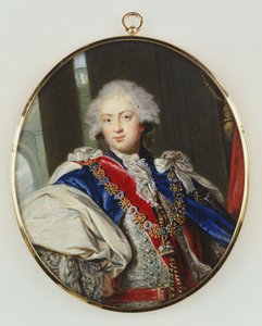 H.R.H. Frigyes, York hercege, háromnegyed hosszú, teljes arcú, harisnyakötő lovagrendjét visel alkotó: William Grimaldi