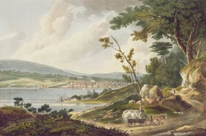 Newburg, 14. sz. a Hudson folyó portfóliójából, J. Hill metszete, 1821-25