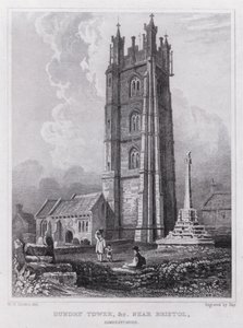 Dundry Tower, stb Bristol közelében, Somersetshire (metszet) alkotó: William H. Bartlett