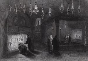 A születés szentélye, Betlehem (metszet) alkotó: William H. Bartlett