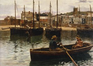 The Harbour, St.Ives, Cornwall, 1885 alkotó: William H. Bartlett