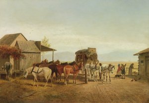 California Stagecoach Halt, 1875 alkotó: William Hahn