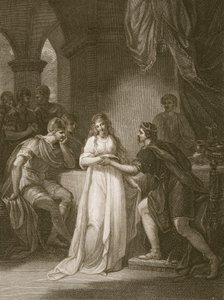 Vortigern és Rovena, Delatre metszete, illusztráció David Hume 