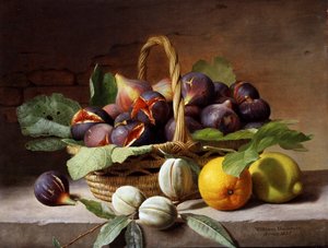 Csendélet fügével és dióval alkotó: William Hammer