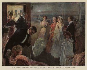 Szentivánéji szenteste, énekek éneklése egy vonalhajó fedélzetén az Indiai-óceánon