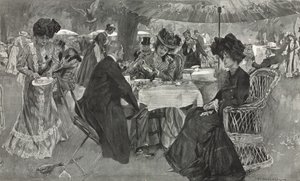 Délutáni tea a Kensington Gardensben alkotó: William Hatherell