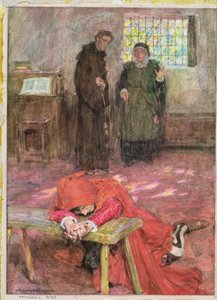 Rómeó Laurence testvér cellájában, illusztráció a "Rómeó és Júlia" III. felvonáshoz, 3. jelenet