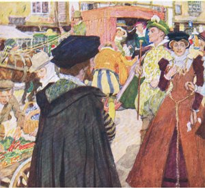 Shakespeare felhívja a figyelmet a fopok ostoba divatjára a Ludgate Hillen a My Magazine-ból, 1922.