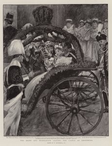 A menyasszony és a vőlegény elhagyja Ehrenburg kastélyát alkotó: William Hatherell