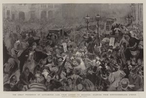 Az autók nagy menete Londonból Brightonba, a Northumberland Avenue-ról indulva