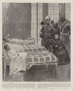 A királynő Netleyben, Őfelsége betegeket és sebesülteket látogat meg a Soudanból alkotó: William Hatherell