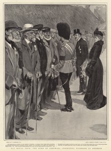 A királyi körút, Cornwall hercege a veteránokat vizsgálja Dunedinben alkotó: William Hatherell