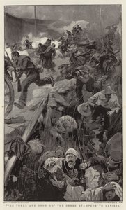 Rajtunk vannak a törökök! a görög roham Larisszának alkotó: William Hatherell