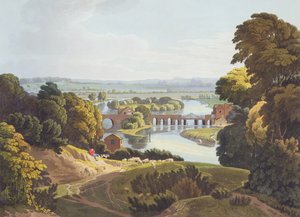 Caversham híd, Reading közelében, vésette Robert Havell ifjabb (1793-1878), megjelent 1818 (akvatinta)