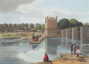 Datchet Ferry, Windsor közelében, vésette Robert Havell ifjabb (1793-1878), megjelent 1818 (akvatinta) alkotó: William Havell