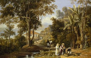 Kerti jelenet a Braganza parton, Rio de Janeiro, 1827
