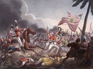Assaye-i csata, 1803. szeptember 23., metszet: J. C. Stadler, kiadó: Thomas Tegg, 1818. április 1. (színes akvatinta)