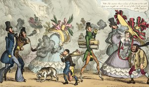 Puff, Puff, It is an Age of Puffing, Puff, Puff, Puff, Puff, Puff, megjelent 1827 szeptemberében Thomas McLean, London (színes metszet). alkotó: William Heath