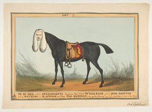 Minden eljegyzésével együtt eladják – A híres versenyló gyapjúzsák, 1829. június 29. alkotó: William Heath
