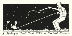 Éjféli csigavadászat idomított teknősbékával (litho) alkotó: William Heath Robinson