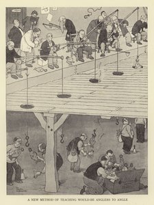 Egy új módszer a leendő horgászok tanítására a horgászatban alkotó: William Heath Robinson