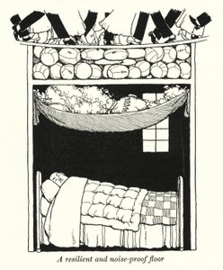 Rugalmas és zajálló padló (litho) alkotó: William Heath Robinson
