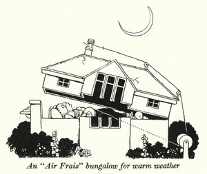 Egy "Air Frais" bungaló meleg időre (litho) alkotó: William Heath Robinson