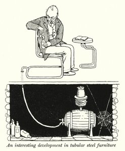 Érdekes fejlesztés a cső alakú acélbútorokban (litho) alkotó: William Heath Robinson