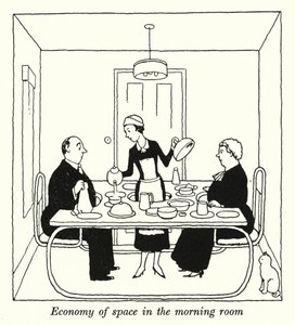 Helytakarékosság a reggeli szobában (litho) alkotó: William Heath Robinson