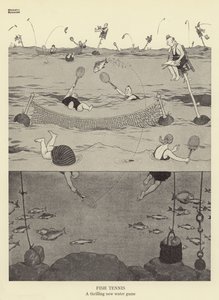 Fish Tennis, egy izgalmas új vízi játék alkotó: William Heath Robinson