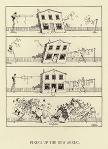 Az új antenna rögzítése alkotó: William Heath Robinson