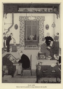 Lapos élet, hogyan lehet végre csirkét tartani a felső lakásban alkotó: William Heath Robinson