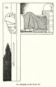 Aludni a friss levegőn (litho) alkotó: William Heath Robinson