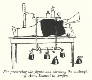 Az alak megőrzéséért és Anno Domini rohamának ellenőrzéséért kényelemben (litho) alkotó: William Heath Robinson