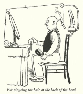 A fej hátsó részén lévő szőrszálak kisimításához (litho) alkotó: William Heath Robinson