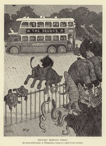 A történelem megismétli önmagát, fel nem számolt pánik Whipsnade-ben, a nedves időjárás miatt alkotó: William Heath Robinson