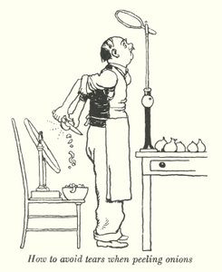 Hogyan kerüljük el a könnyezést a hagyma pucolásakor (litho) alkotó: William Heath Robinson