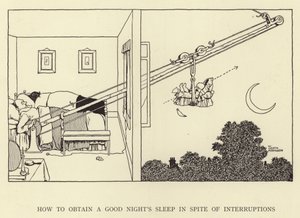 Hogyan lehet jó éjszakai alvást elérni a megszakítások ellenére alkotó: William Heath Robinson