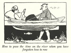 Hogyan múlassuk az időt a folyón, ha elfelejtetted az evezést (litho) alkotó: William Heath Robinson