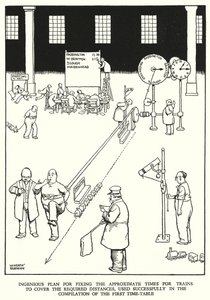 Illusztráció: Railway Ribaldry, W Heath Robinson (litho) alkotó: William Heath Robinson