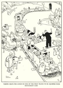 Illusztráció: Railway Ribaldry, W Heath Robinson (litho) alkotó: William Heath Robinson