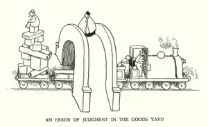 Illusztráció: Railway Ribaldry, W Heath Robinson (litho) alkotó: William Heath Robinson