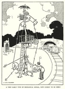 Illusztráció: Railway Ribaldry, W Heath Robinson (litho) alkotó: William Heath Robinson