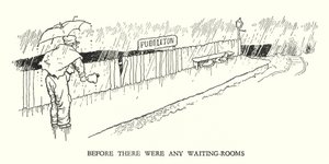 Illusztráció: Railway Ribaldry, W Heath Robinson (litho) alkotó: William Heath Robinson