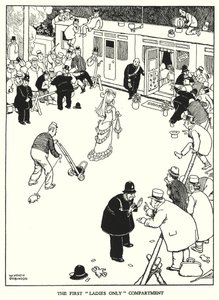 Illusztráció: Railway Ribaldry, W Heath Robinson (litho) alkotó: William Heath Robinson