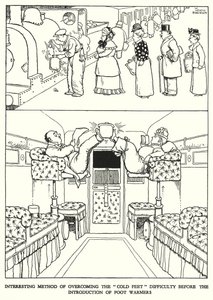 Illusztráció: Railway Ribaldry, W Heath Robinson (litho) alkotó: William Heath Robinson