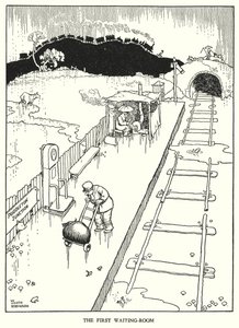 Illusztráció: Railway Ribaldry, W Heath Robinson (litho) alkotó: William Heath Robinson