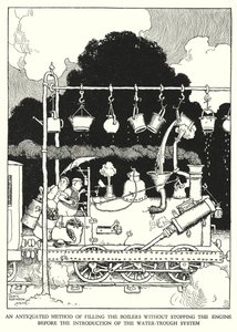 Illusztráció: Railway Ribaldry, W Heath Robinson (litho) alkotó: William Heath Robinson